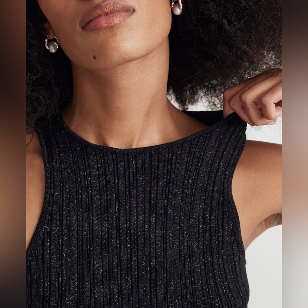 Madewell Signature Shimmer Knit Cutaway Sweater Tank - Picture 6 of 10